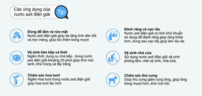 Ứng dụng của nước axit điện giải