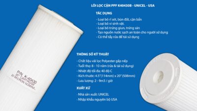 Bộ lọc tổng Ustopwater – Model DELUX-1-US-QD - lõi lọc cặn