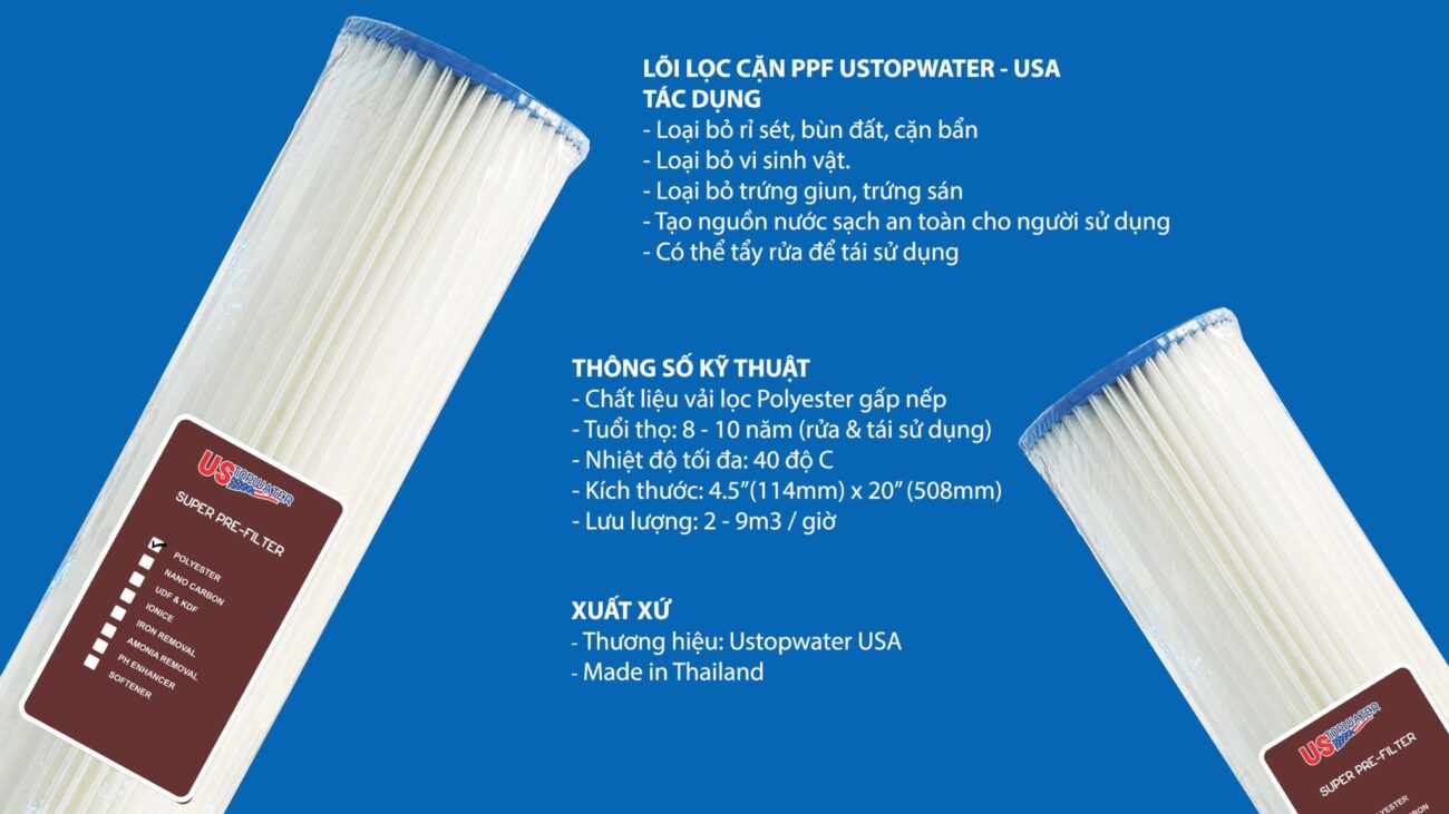 Lõi lọc vải Polyester 20inch - Thai Lan